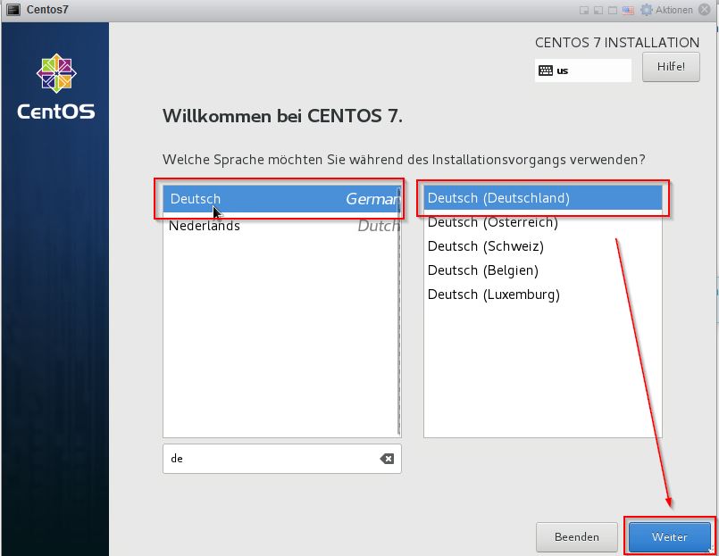 Install Centos7 Schritt4