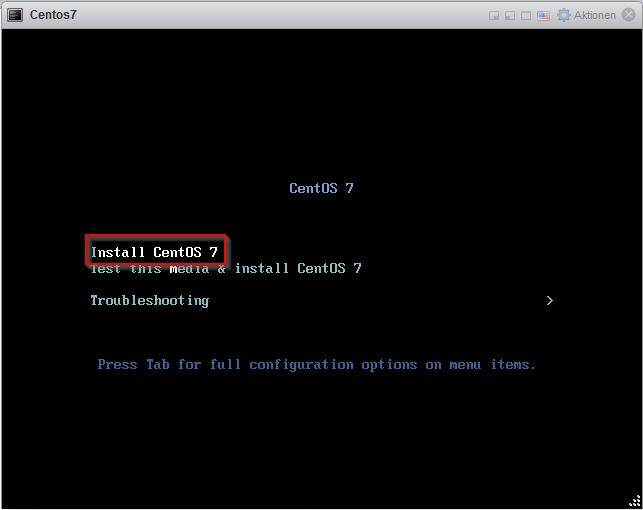 Install Centos7 Schritt3