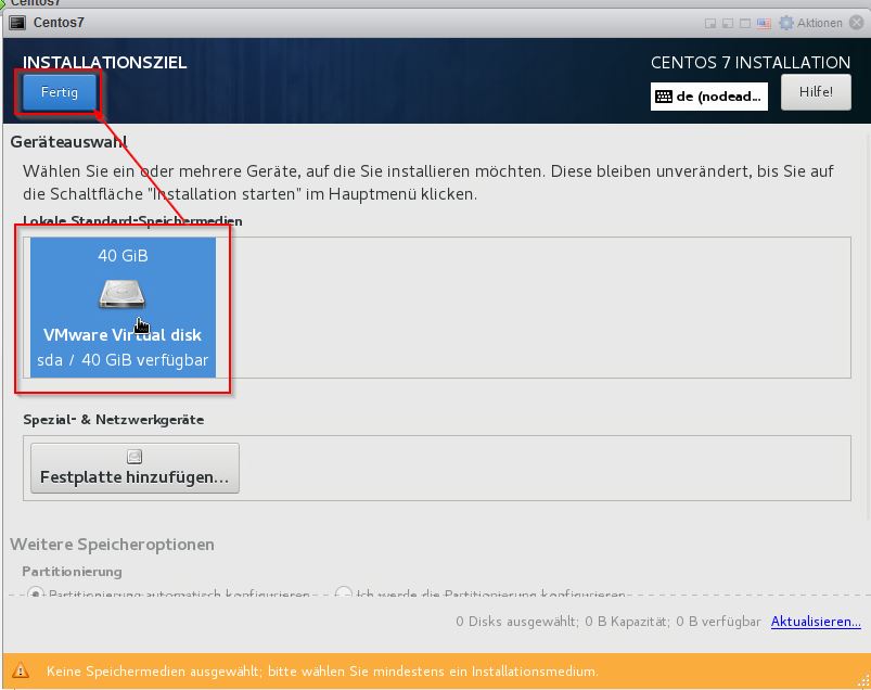 Install Centos7 Schritt7
